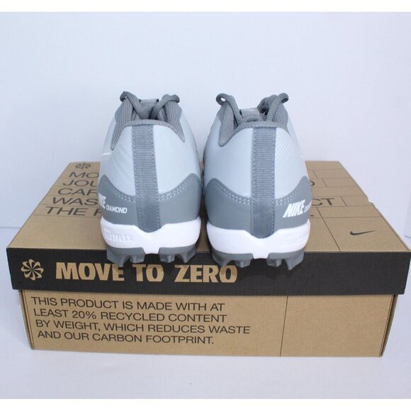 Nike Alpha Huarache 4 KYSTN Baseball Shoes Men's 9.5 Gray White DJ6524 012 NWB - Picture 4 of 12